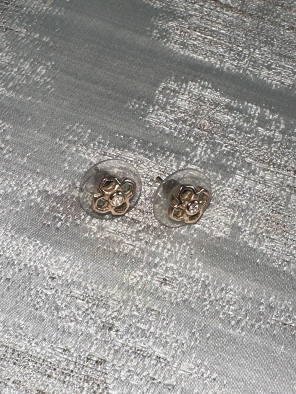 Kendra Scott Crystal Dome Floral Stud Earrings - Gold Tone